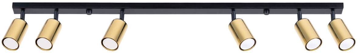 Sollux Lighting Winx plafondlamp 6x10 W zwart-gouden SL.1388