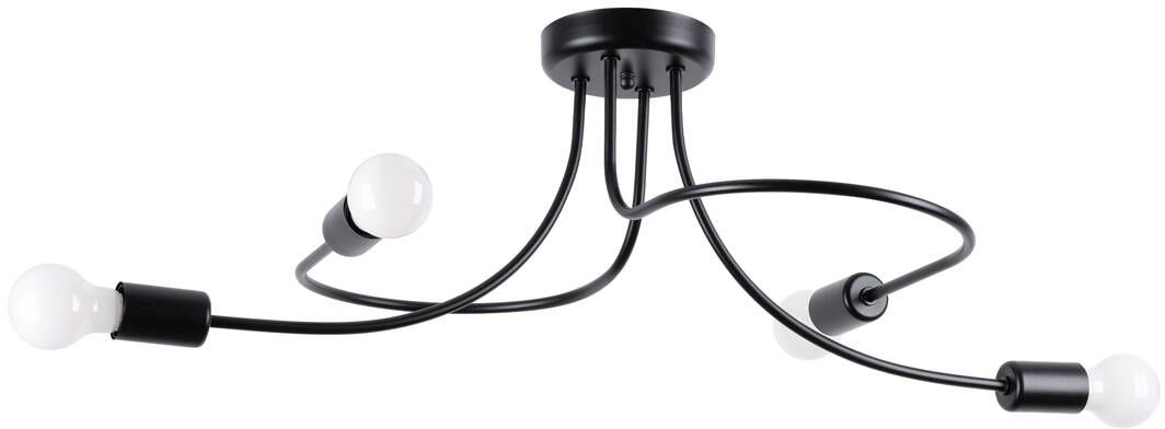 Sollux Lighting Levar plafondlamp 4x15 W zwart SL.1455