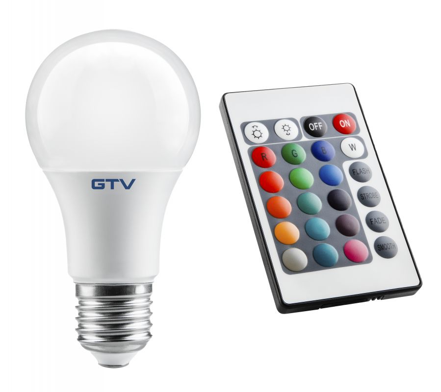 GTV ledlamp 1x9 W 3000 K E27 LD-PC2A60RGBW-9W