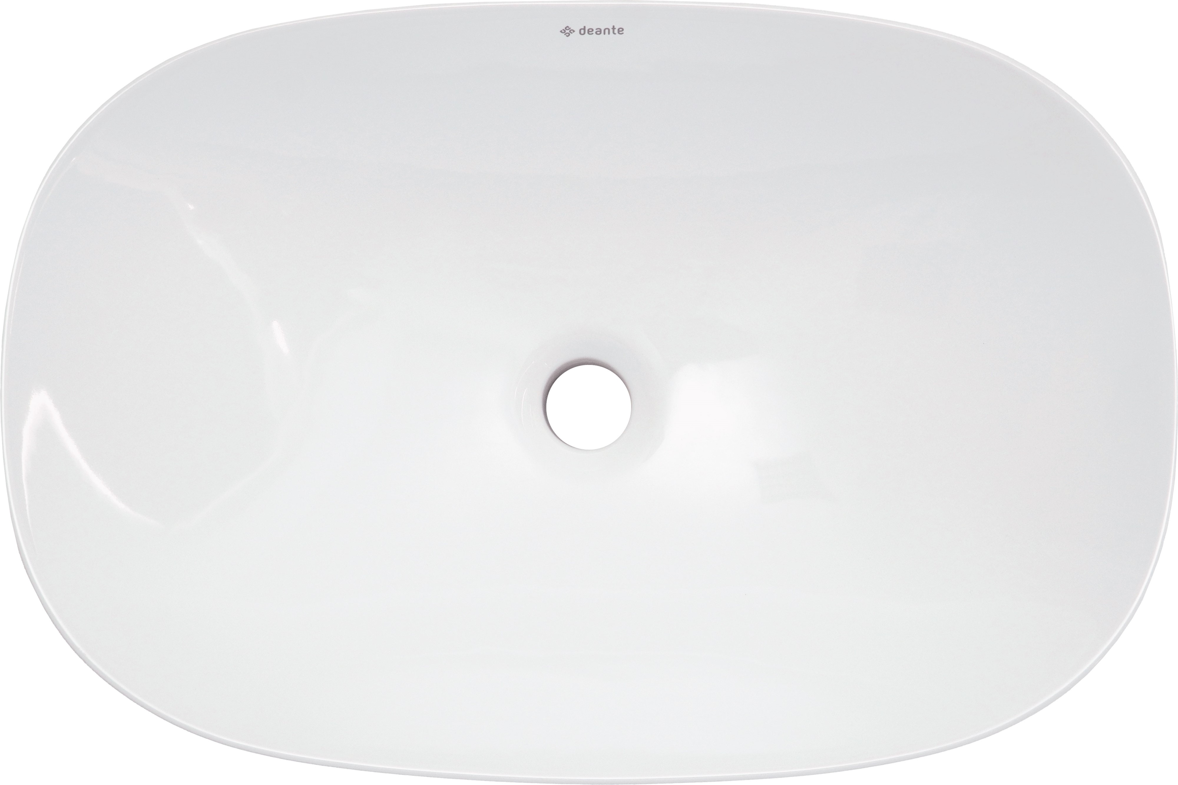 Deante Alpinia wastafel 60x40 cm ovaal opbouw wit glans CGN_6U6S