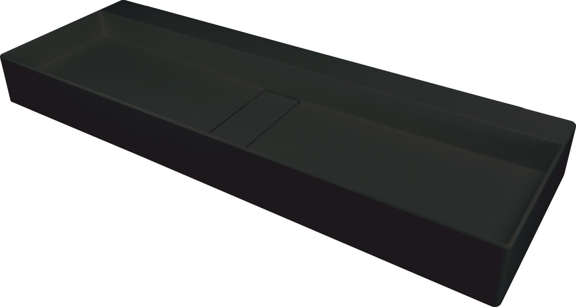 Deante Blur wastafel 100x40 cm rechthoekig opbouw zwart mat CQB_NU1S