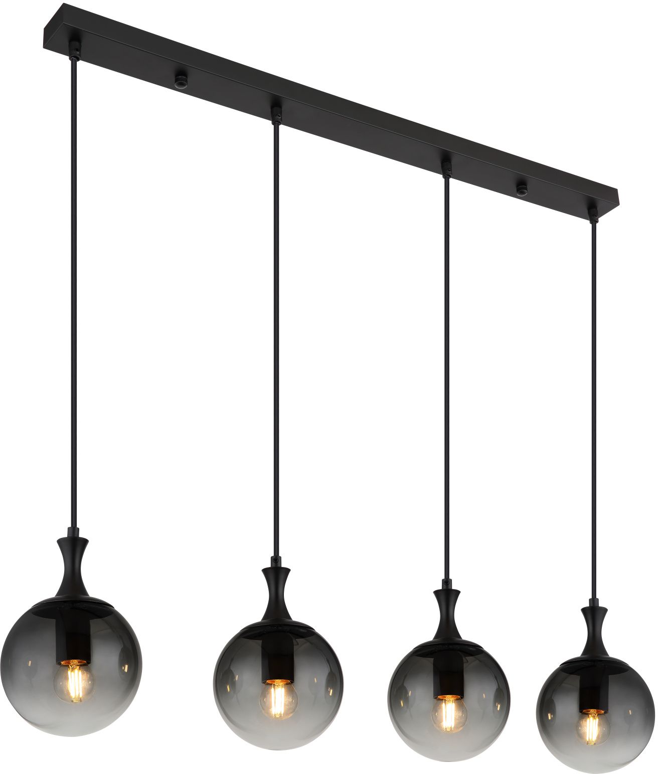 Globo Lighting Dalton hanglamp 4x40 W zwart-bedampt 15885-4H