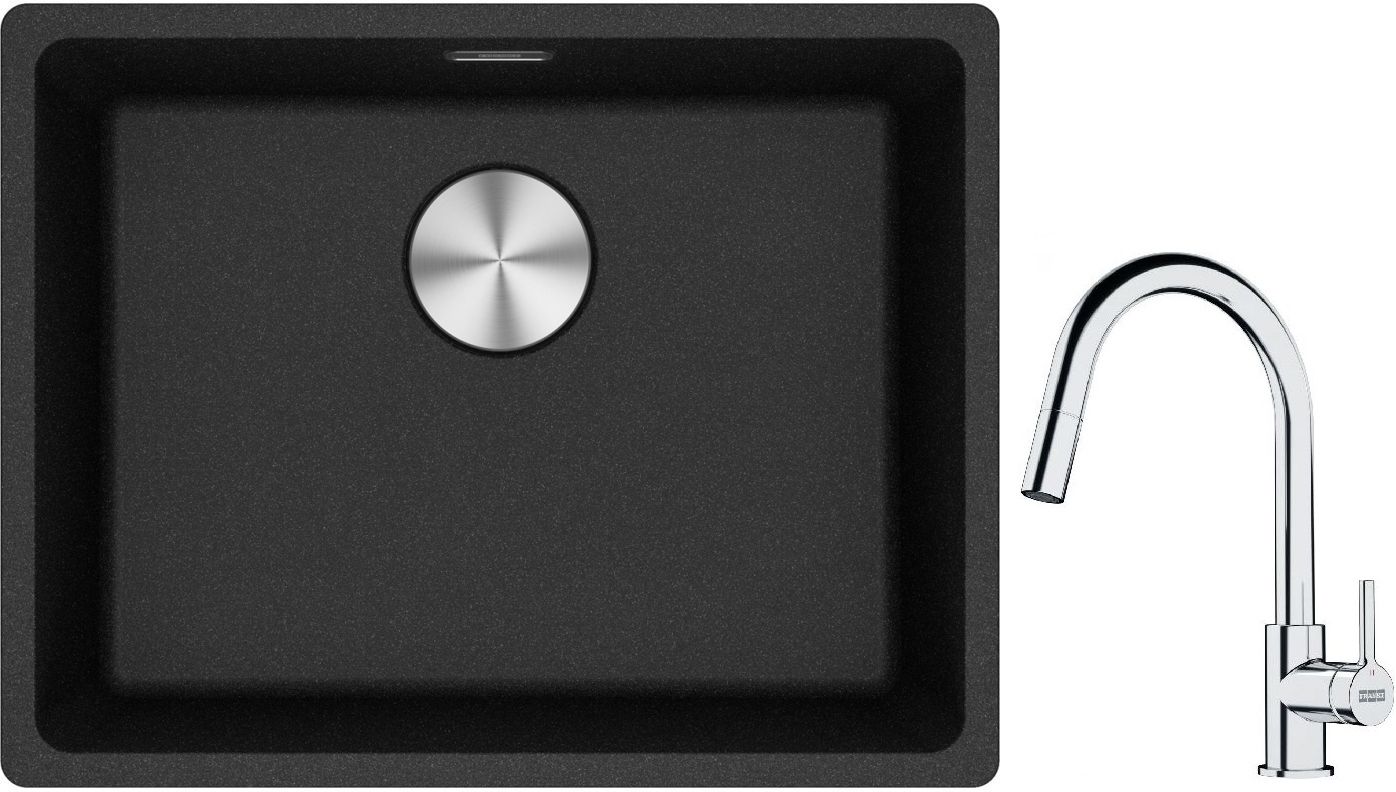 Set spoelbak van graniet Franke Maris 125.0687.253, keukenkraan Franke Lina 115.0693.229