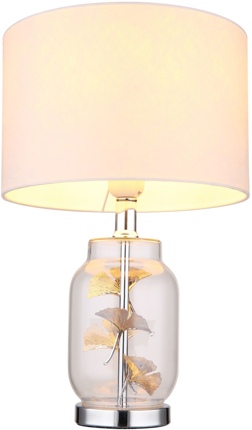 Globo Lighting Ginko tafellamp 1x40 W wit-doorzichtig-chroom 24141C
