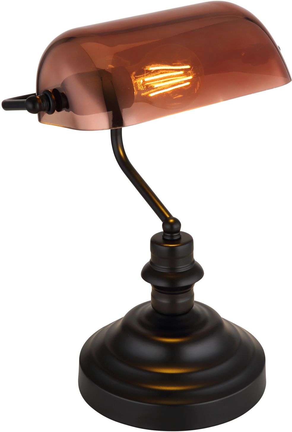 Globo Lighting Antique tafellamp 1x60 W zwart-doorzichtig-koper 2491C