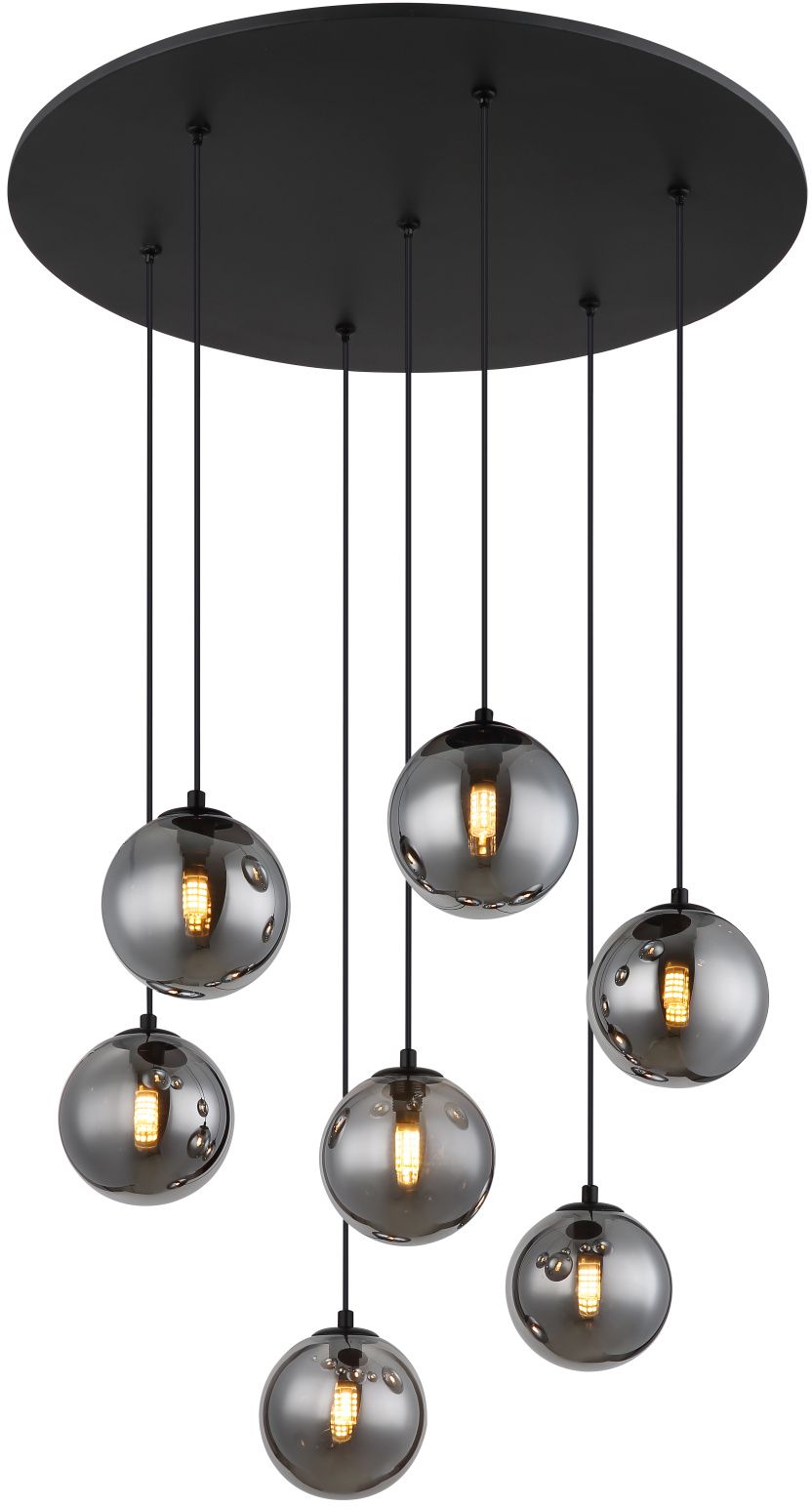 Globo Lighting Riha hanglamp 6x3.5 W zwart-bedampt 56133-7H