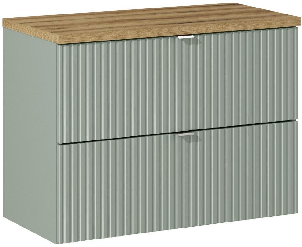 Set kast Comad Line Reed Green LINE REED GREEN D 82-80-2S, badkamerblad Comad Nova Oak NOVA OAK A 89-80