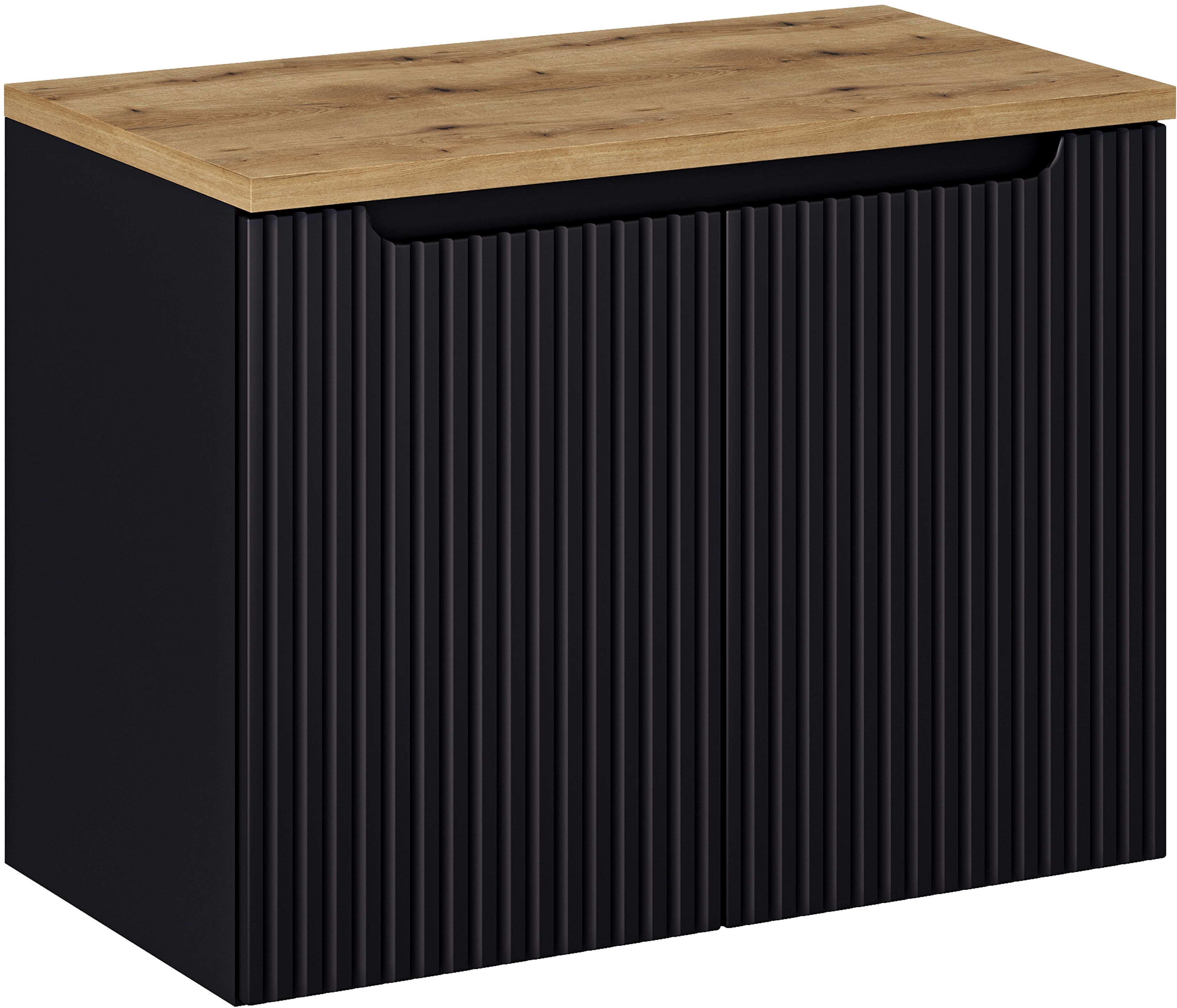 Set kast Comad Nova Black NOVA BLACK D2 82-80-2D, badkamerblad Comad Nova Oak NOVA OAK A 89-80