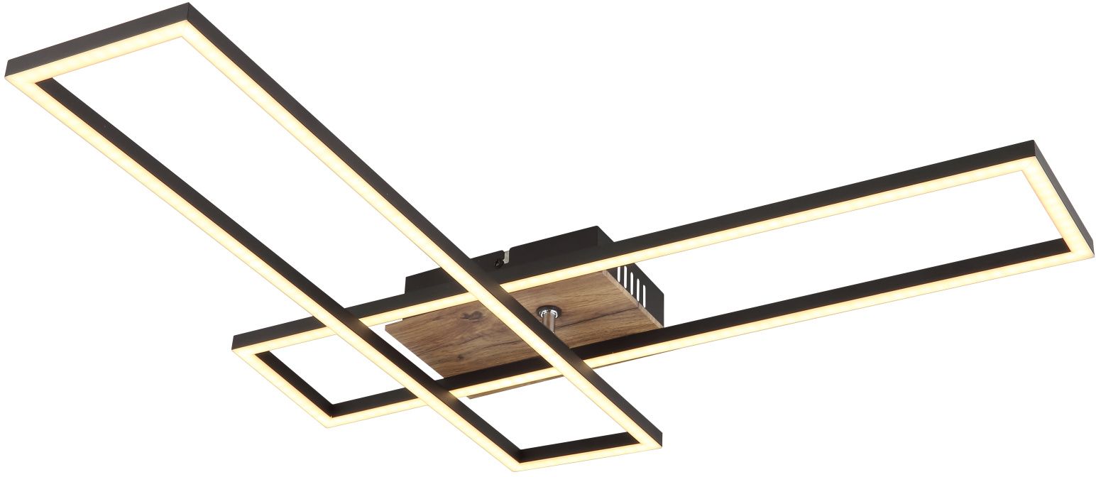 Globo Lighting Dakari plafondlamp 1x30 W zwart-hout 67208-30