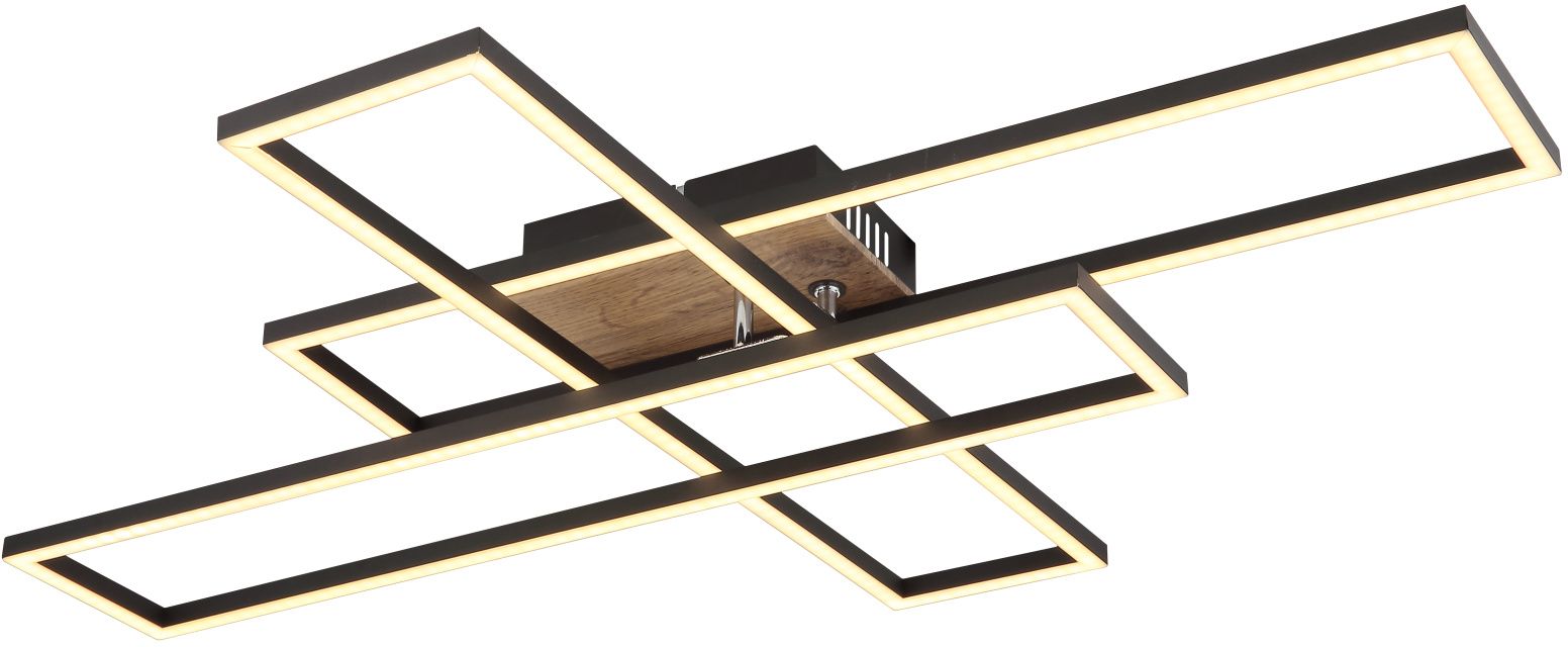 Globo Lighting Dakari plafondlamp 1x40 W zwart-hout 67208-40
