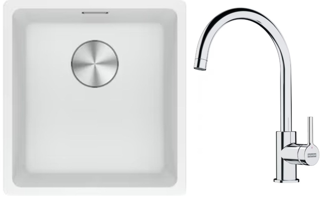 Set spoelbak van graniet Franke Maris 125.0687.251, keukenkraan Franke Lina 115.0693.228