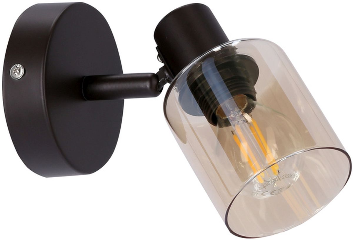 Candellux Agra wandlamp 1x40 W zwart-amber 91-25036