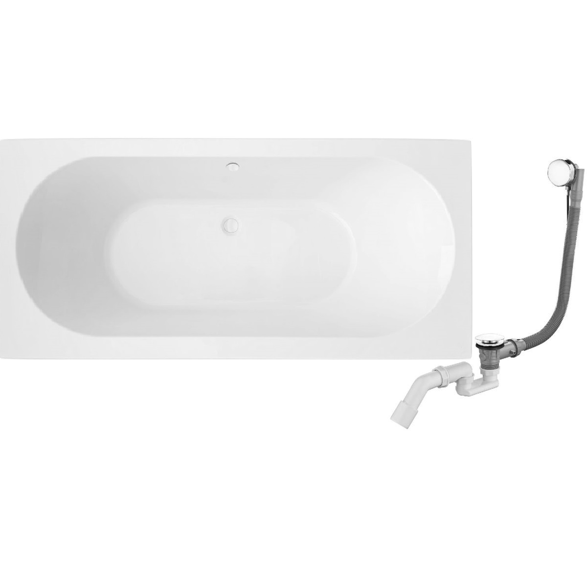 Set rechthoekig bad Oltens Lykke 10014000, badkuipsifon Oltens Oster 03001100