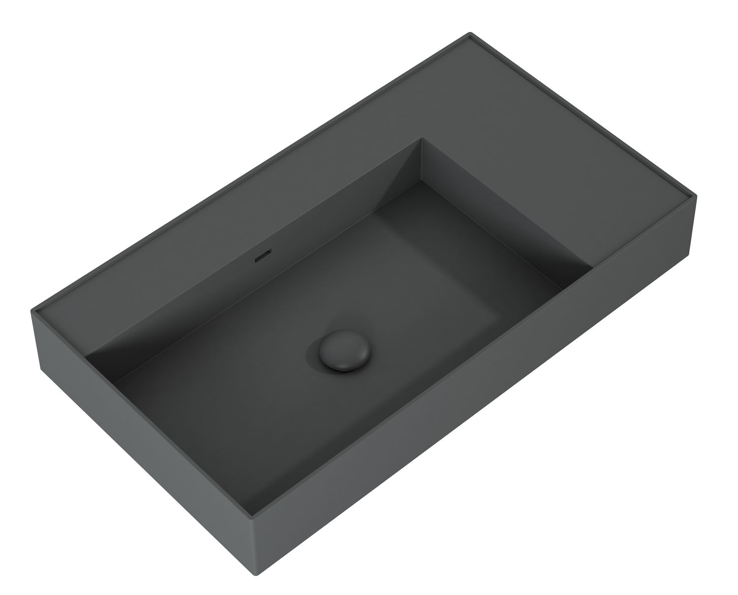 Elita Level wastafel 80.5x45.5 cm rechthoekig klassiek antraciet mat RE041461176010