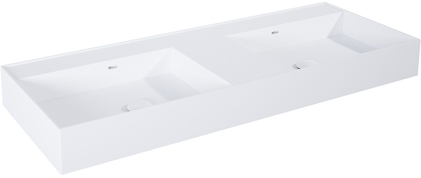 Elita Level wastafel 120.5x45.5 cm rechthoekig klassiek-dubbele wit mat RE041461205290