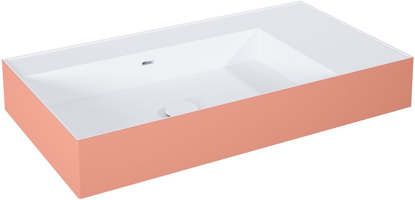 Elita Level wastafel 80.5x45.5 cm rechthoekig klassiek wit-roze mat RE041461216020