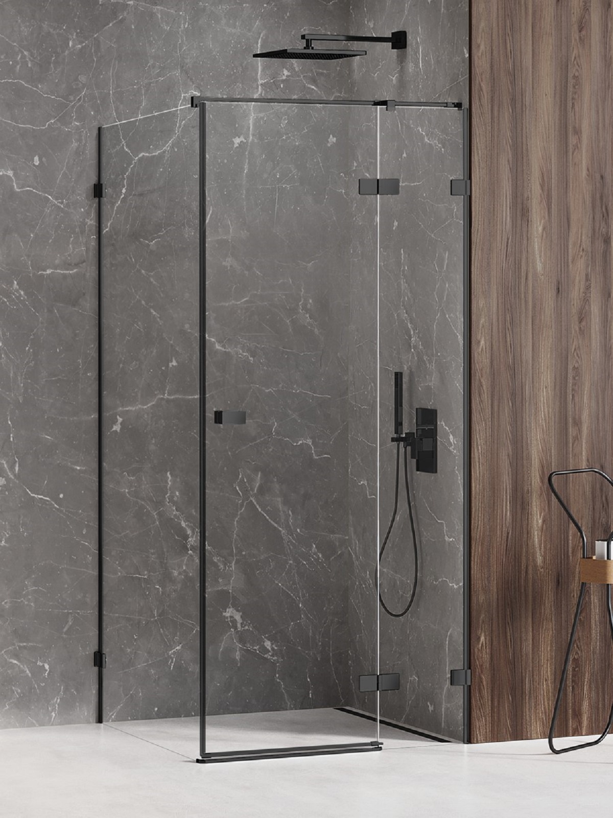 New Trendy Avexa Black douchecabine 110x70 cm rechthoekig zwart mat/helder glas EXK-1833