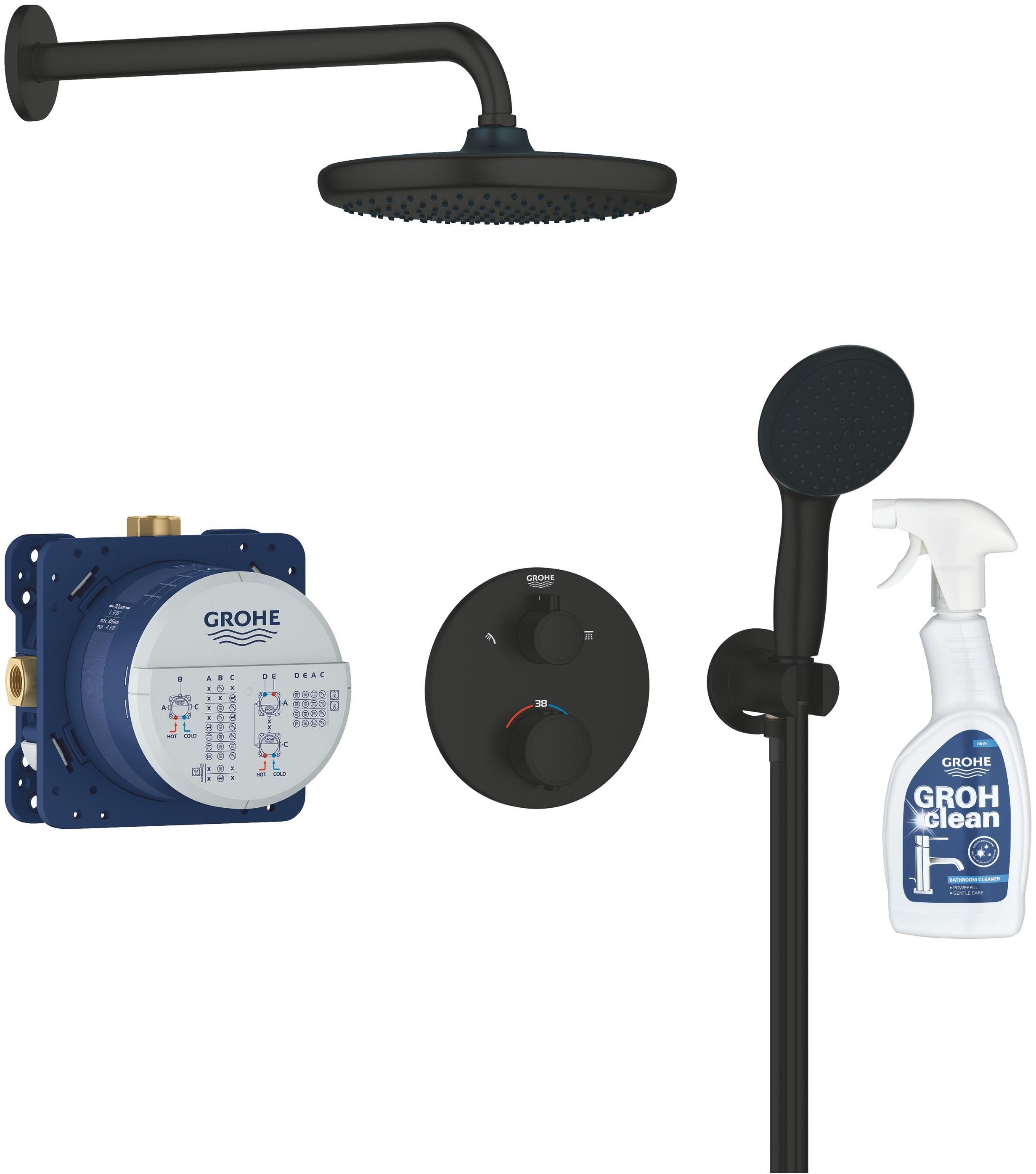 Set doucheset Grohe Vitalio Start 348832430, chroomreiniger Grohe 48166000