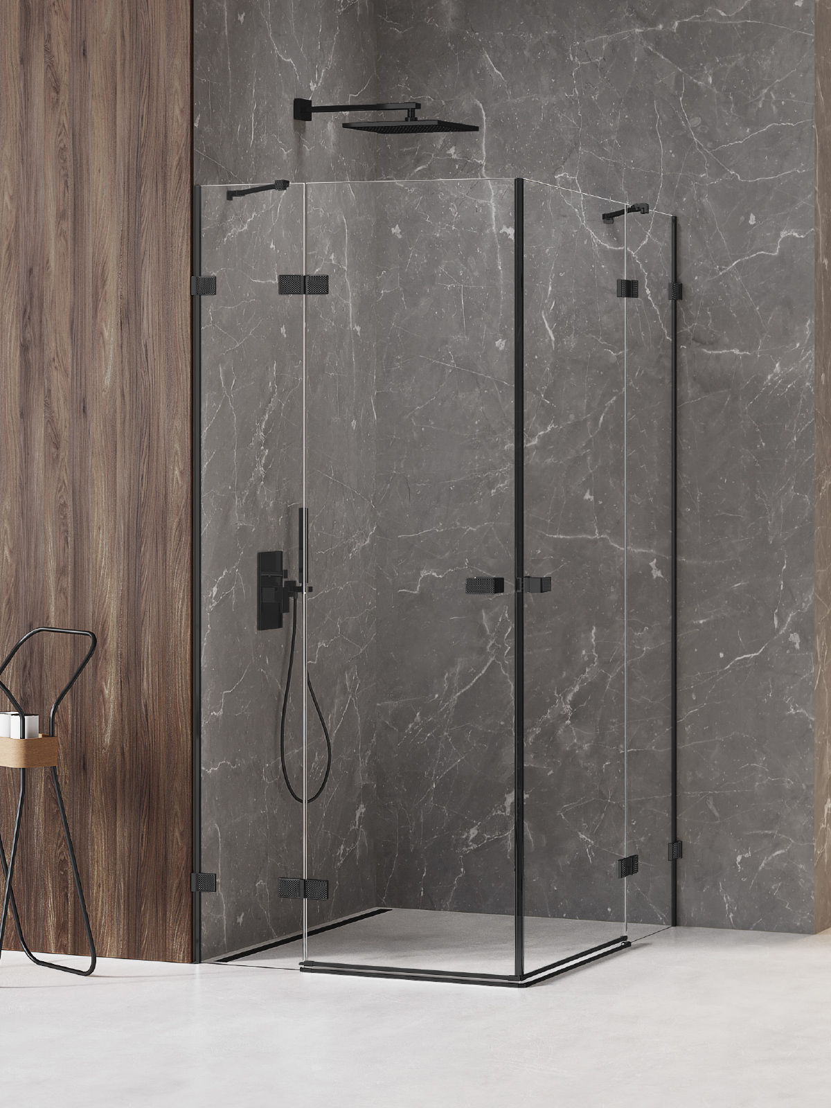 New Trendy Avexa Black XR douchecabine 120x100 cm rechthoekig zwart mat/helder glas EXK-6931