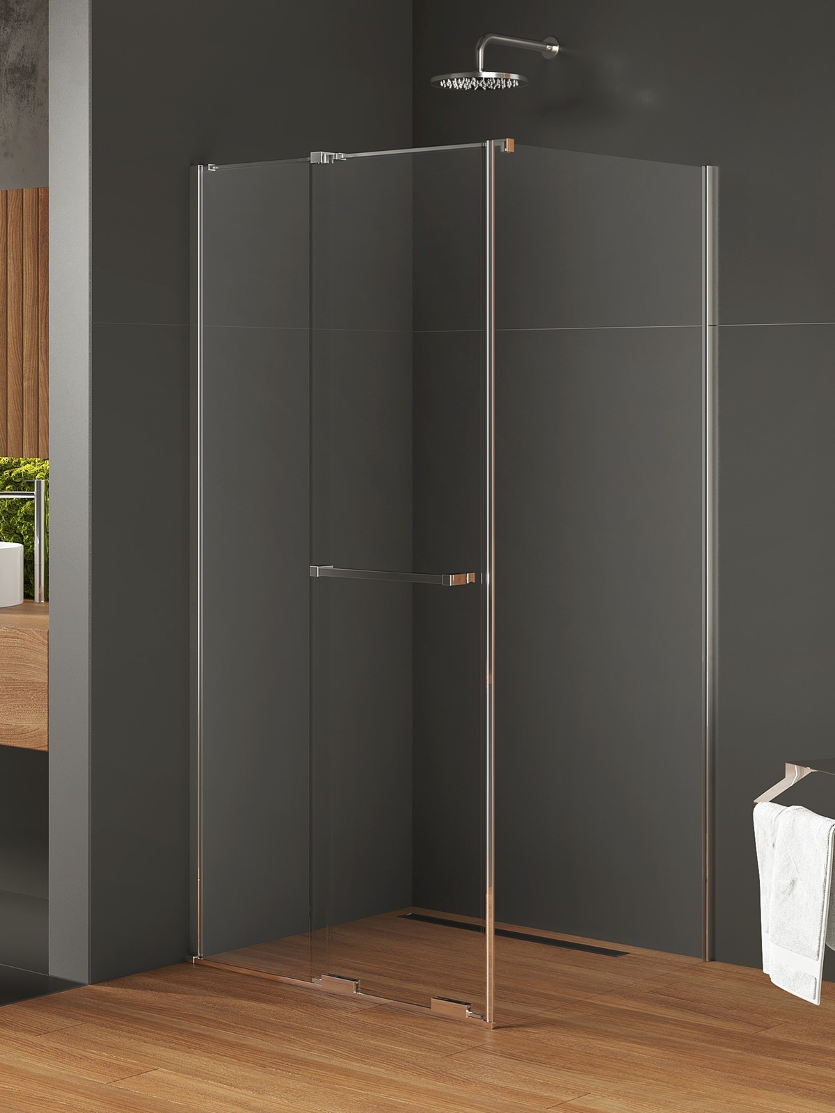 New Trendy Smart douchecabine 100x80 cm rechthoekig chroom glans/helder glas EXK-6586
