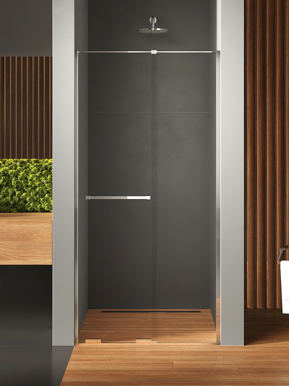 New Trendy Smart douchedeur 170 cm schuifbaar chroom glans/helder glas EXK-6584