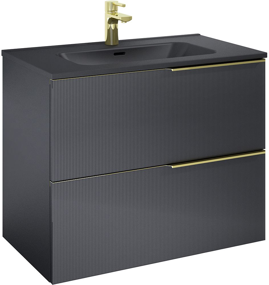 Elita Soho kast 80x45.3x63.5 cm hangend onder de wastafel zwart RE010804047160