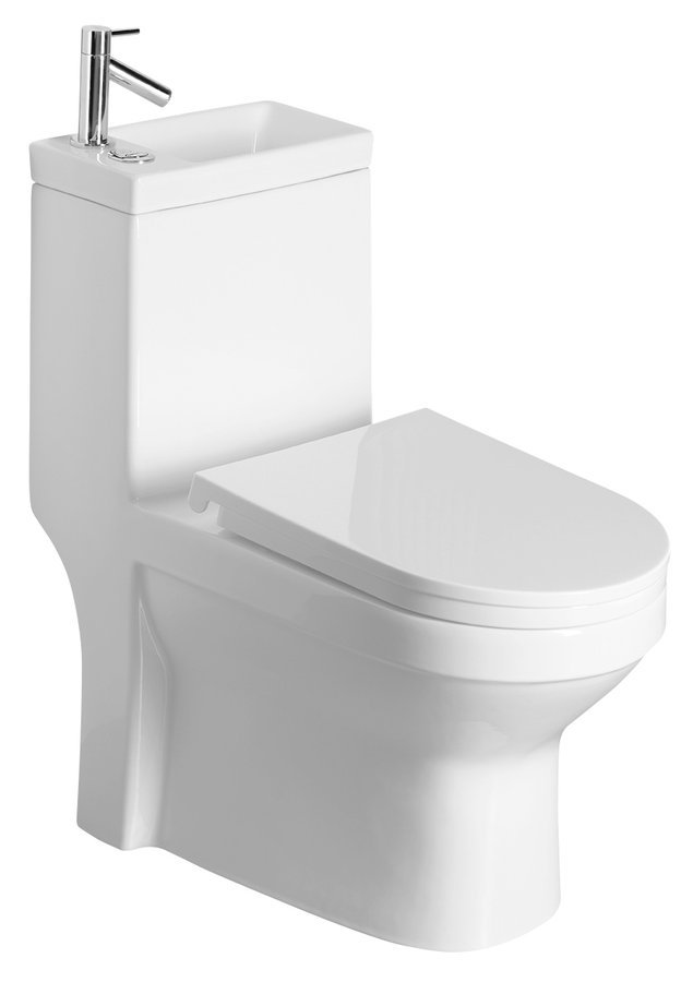 Aqualine Hygie compacte kom met wastafelfunctie wit PB104W