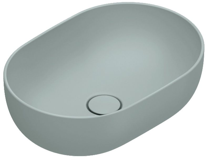 Catalano Sfera wastafel 50x35 cm ovaal opbouw blauw mat 0522500028