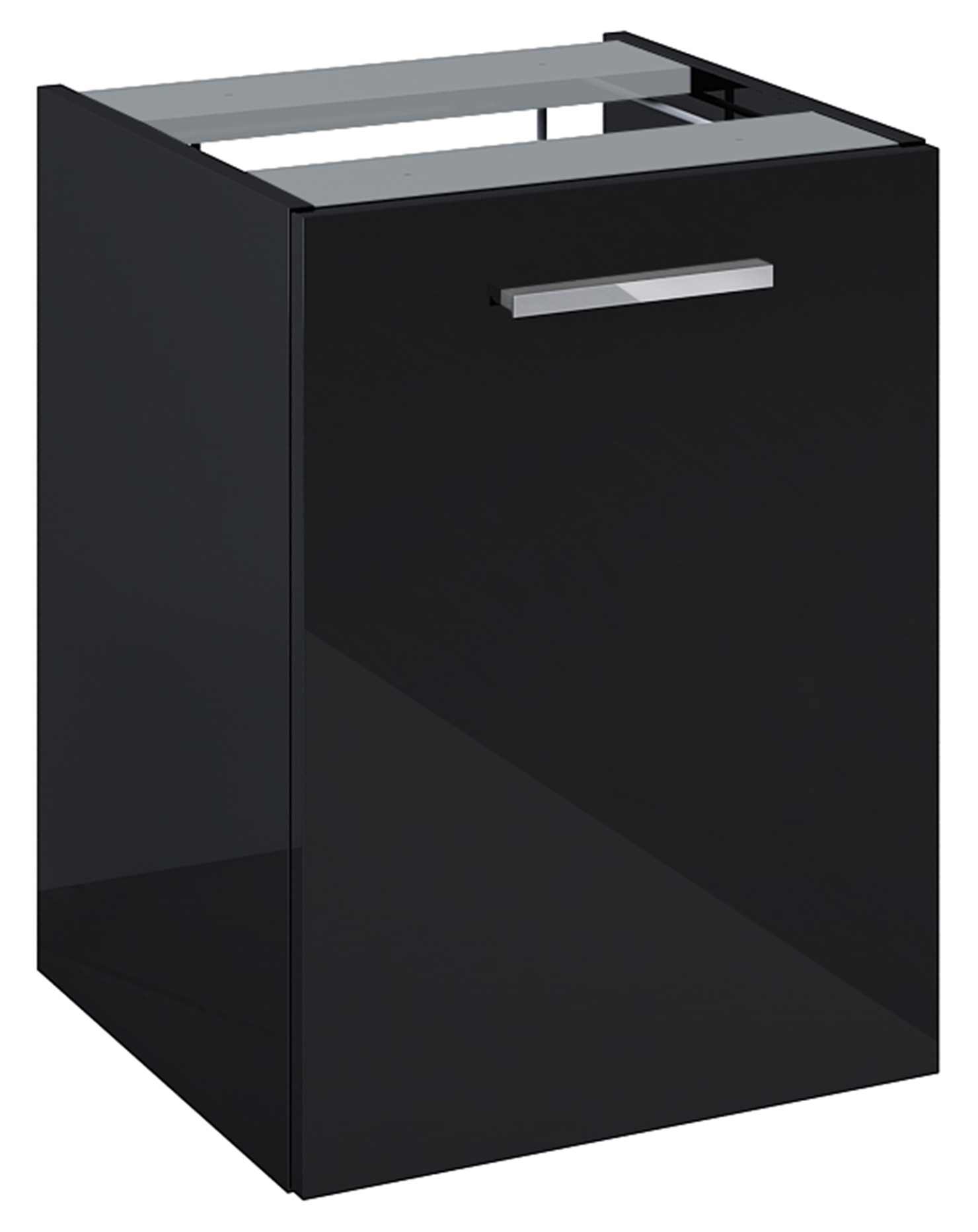 Roca Kwadro kast 39.8x38.4x53 cm hangend langs de zijkant zwart A857973351