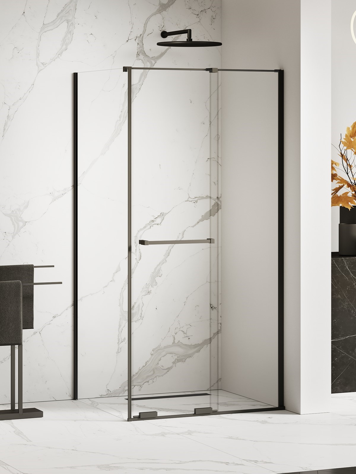 New Trendy Smart Black douchecabine 120x100 cm rechthoekig zwart mat/helder glas EXK-6643