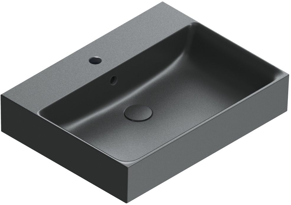 Catalano Premium wastafel 60x47 cm rechthoekig opbouw zwart mat 0220600022