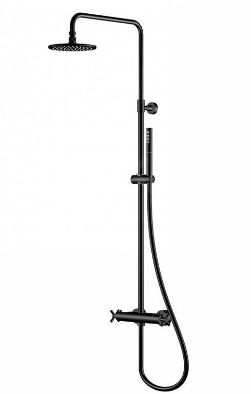 Steinberg 250 doucheset wand met thermostaat met regendouche zwart 2502721S