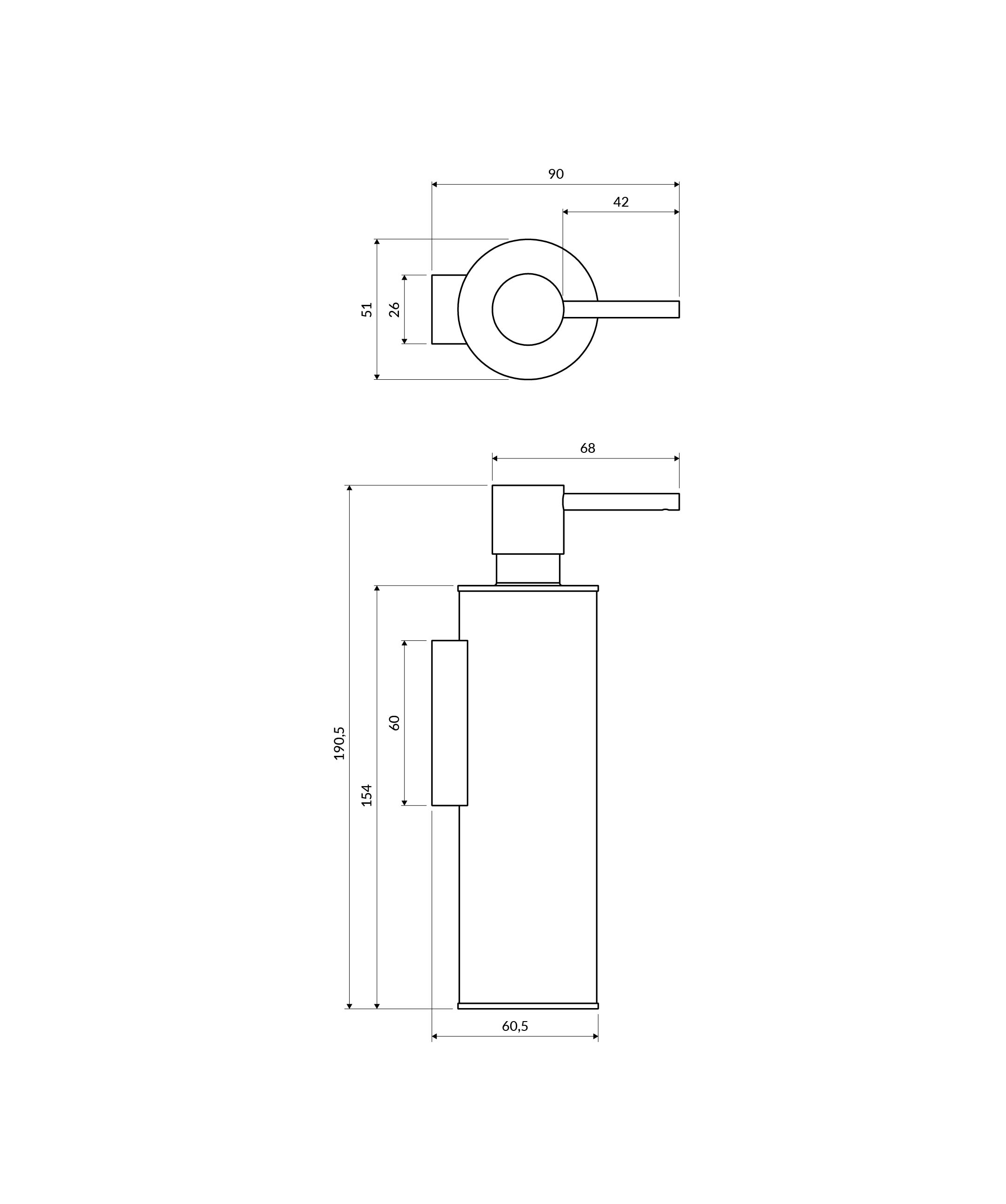 Omnires Modern Project zeepdispenser 150 ml wit MP60721WM