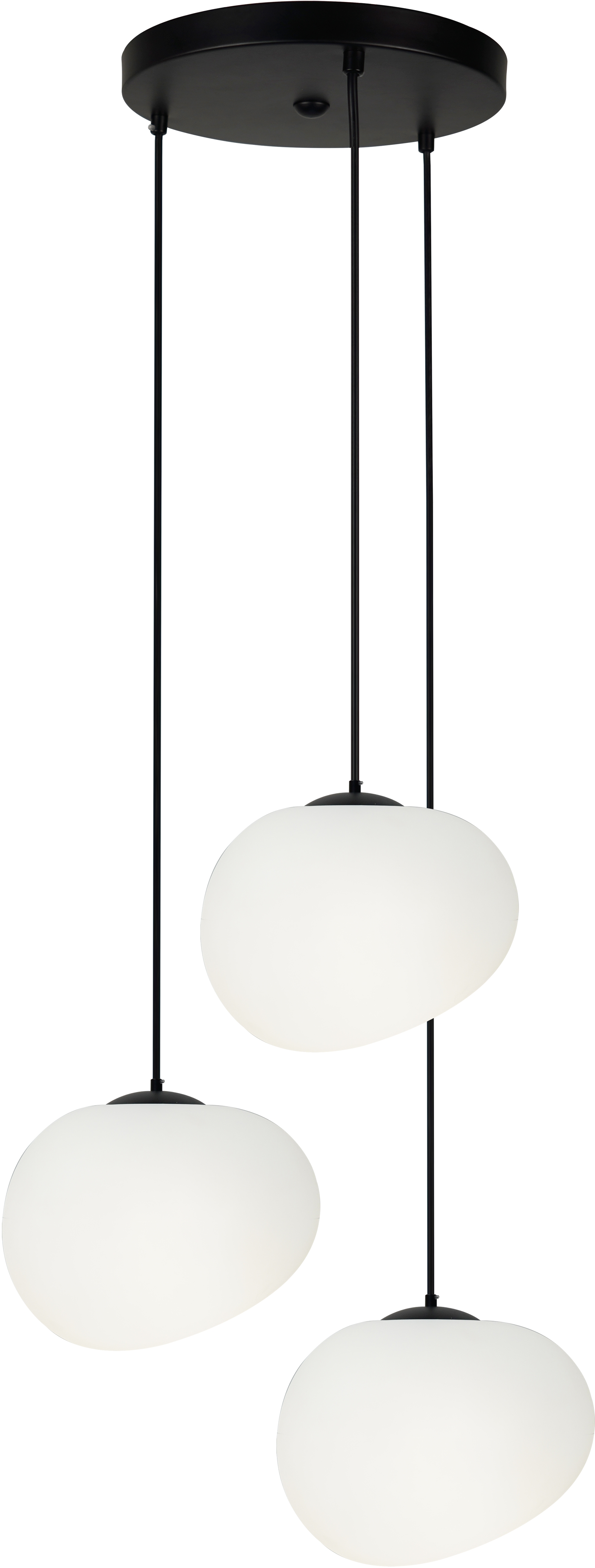 Candellux Stones hanglamp 3x40 W wit-zwart 33-35172