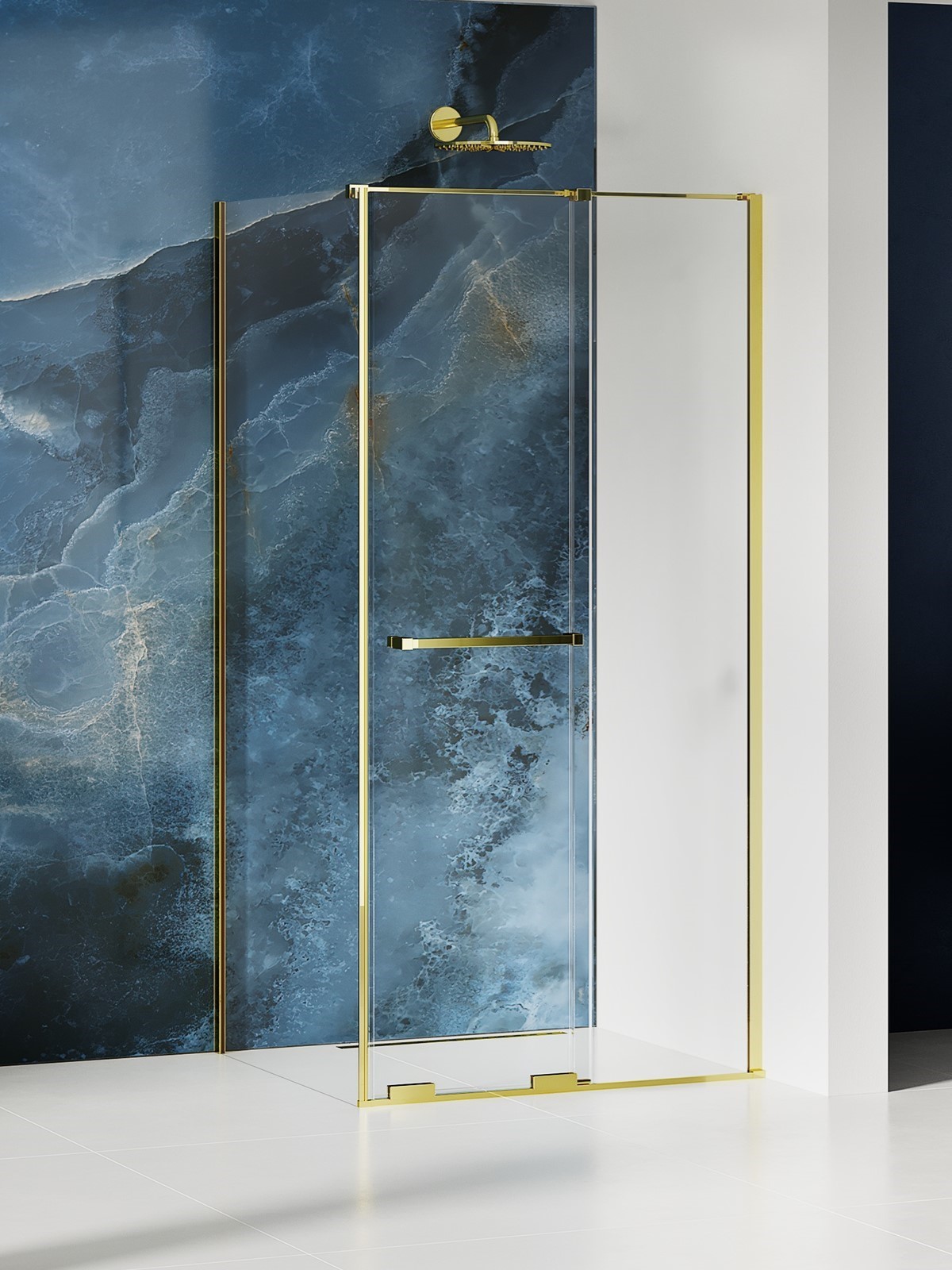 New Trendy Smart Light Gold douchecabine 120x90 cm rechthoekig gouden glans/helder glas EXK-6703