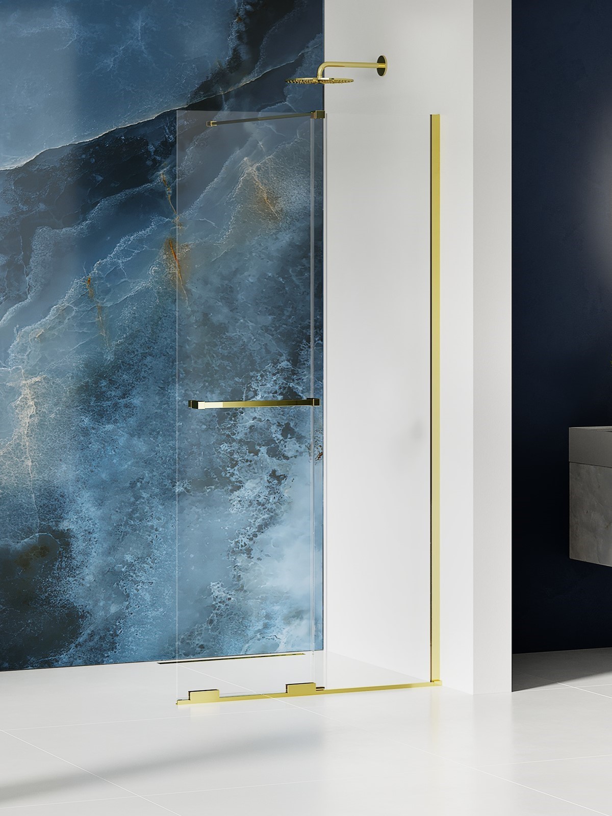 New Trendy Smart Light Gold inloopdouchewand 160 cm gouden glans/helder glas EXK-6735