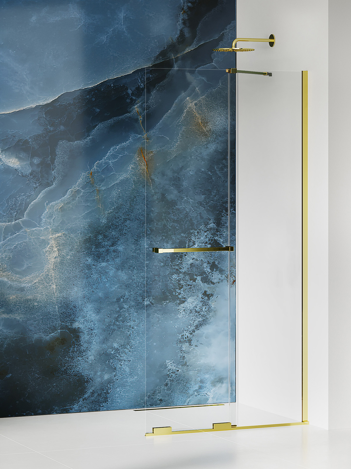 New Trendy Smart Light Gold inloopdouchewand 130 cm gouden glans/helder glas EXK-6732-WU