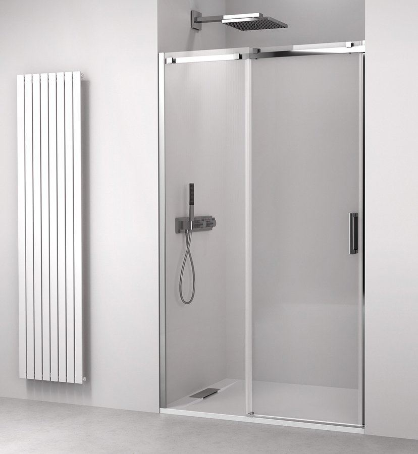 Polysan Thron Line douchedeur 120 cm schuifbaar chroom glans/helder glas TL5012