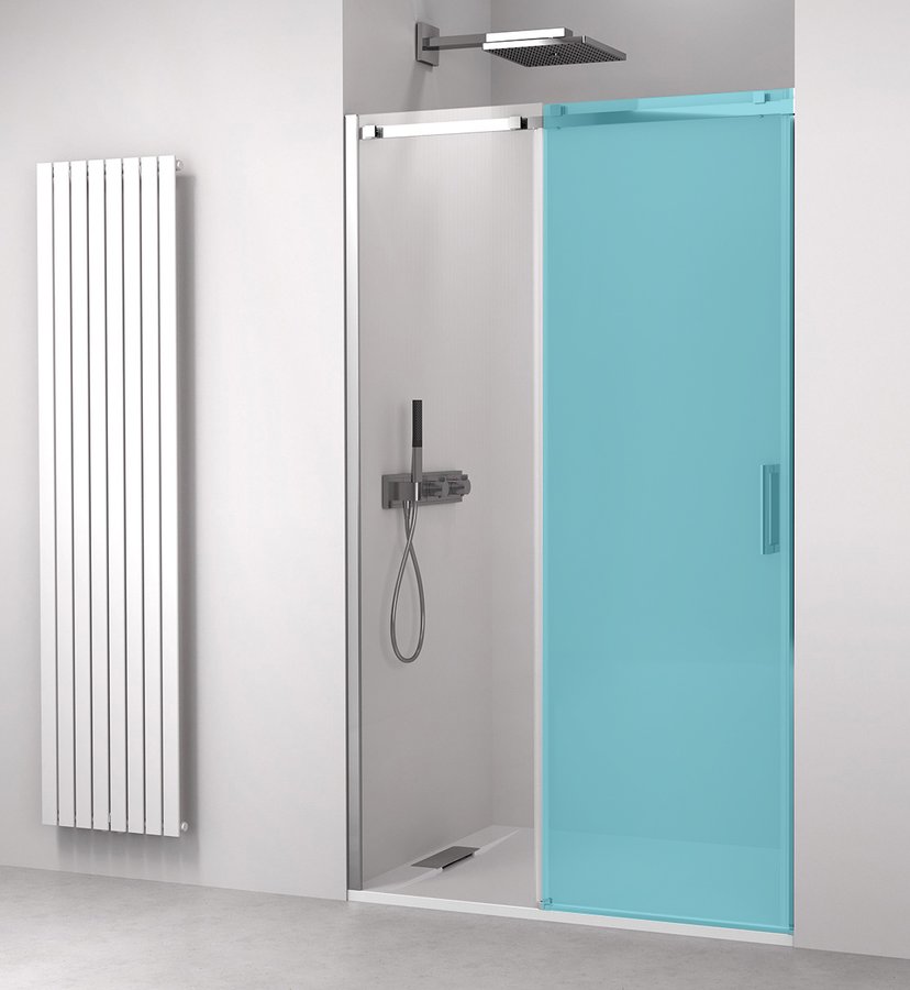 Polysan Thron Line douchedeur 160 cm schuifbaar chroom glans/helder glas TL5016A BOX 1/2