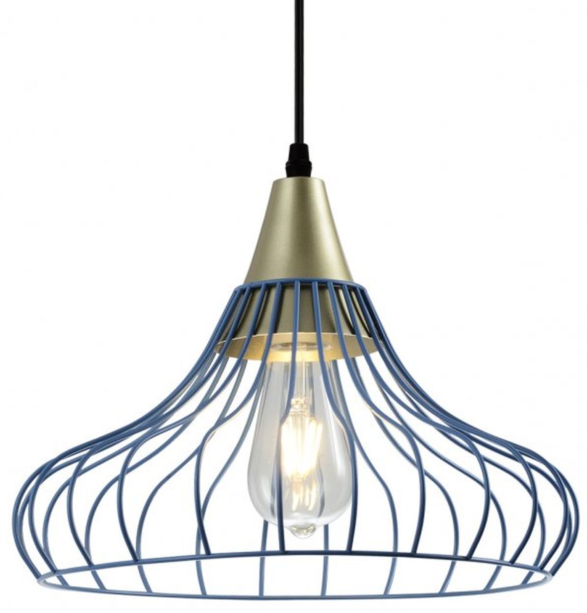 GTV Lotte hanglamp 1x40 W gouden-blauw OS-LOT-25-DEC