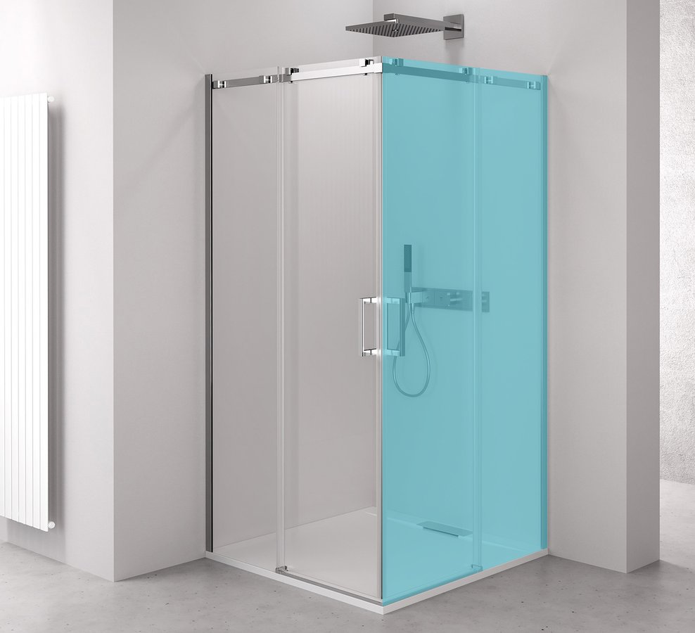 Polysan Thron Line douchedeur 90 cm schuifbaar chroom glans/helder glas TL5290