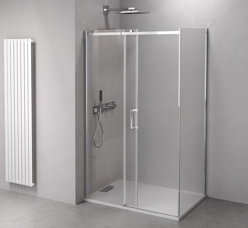 Polysan Thron Line douchewand 80 cm chroom glans/helder glas TL3080
