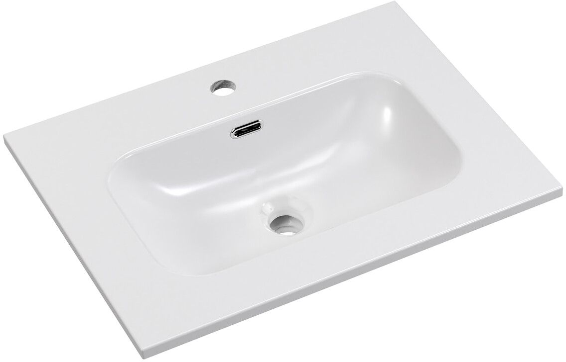 Comad Fly wastafel 61x46 cm rechthoekig meubel wit glans FLY WHITE GLOSS UM 60-46 DP ( E-8073-60 )