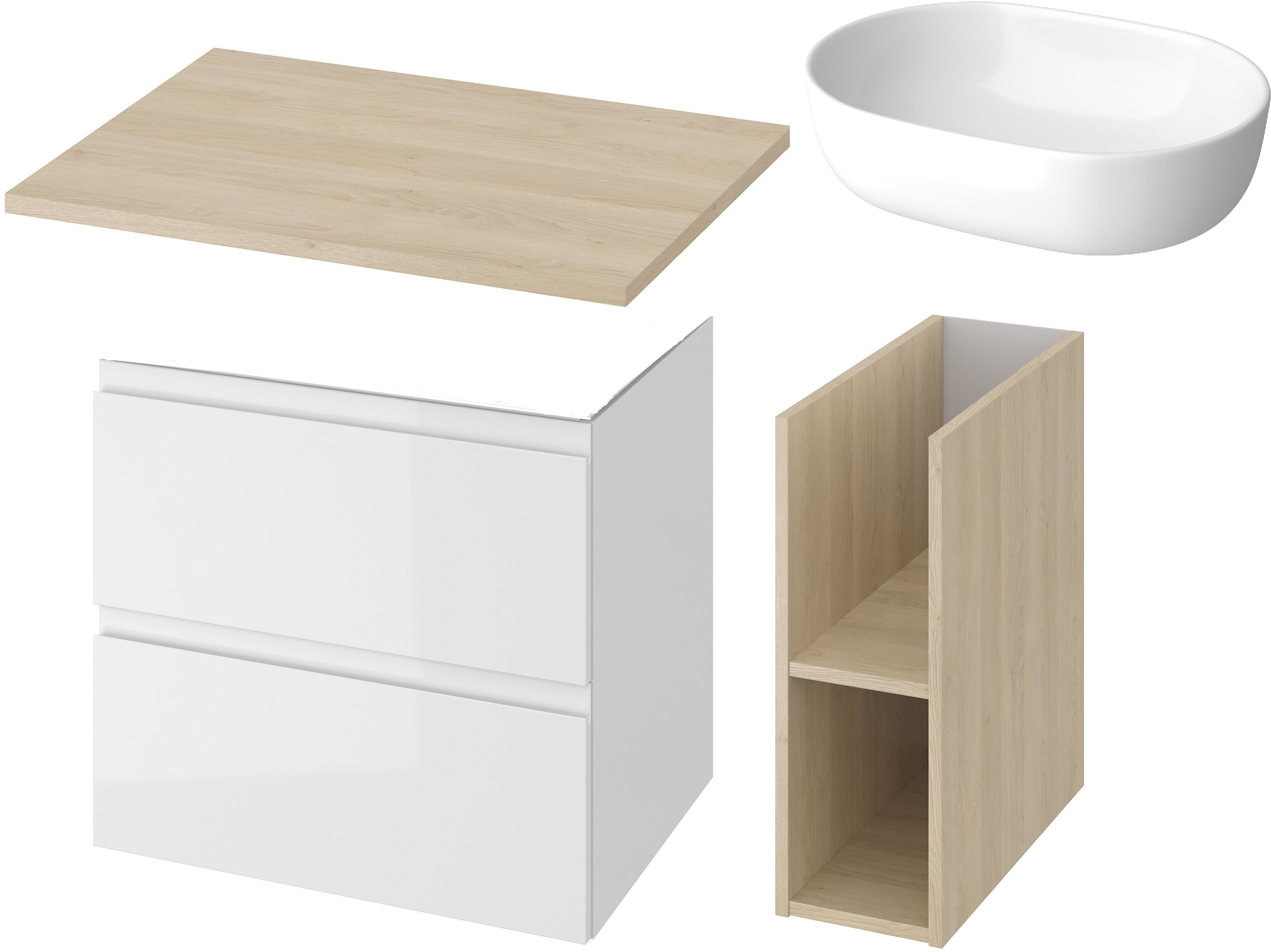 Set kast Cersanit Moduo S590-010-DSM, wastafel Cersanit Moduo K116-049, K116-020, S590-023