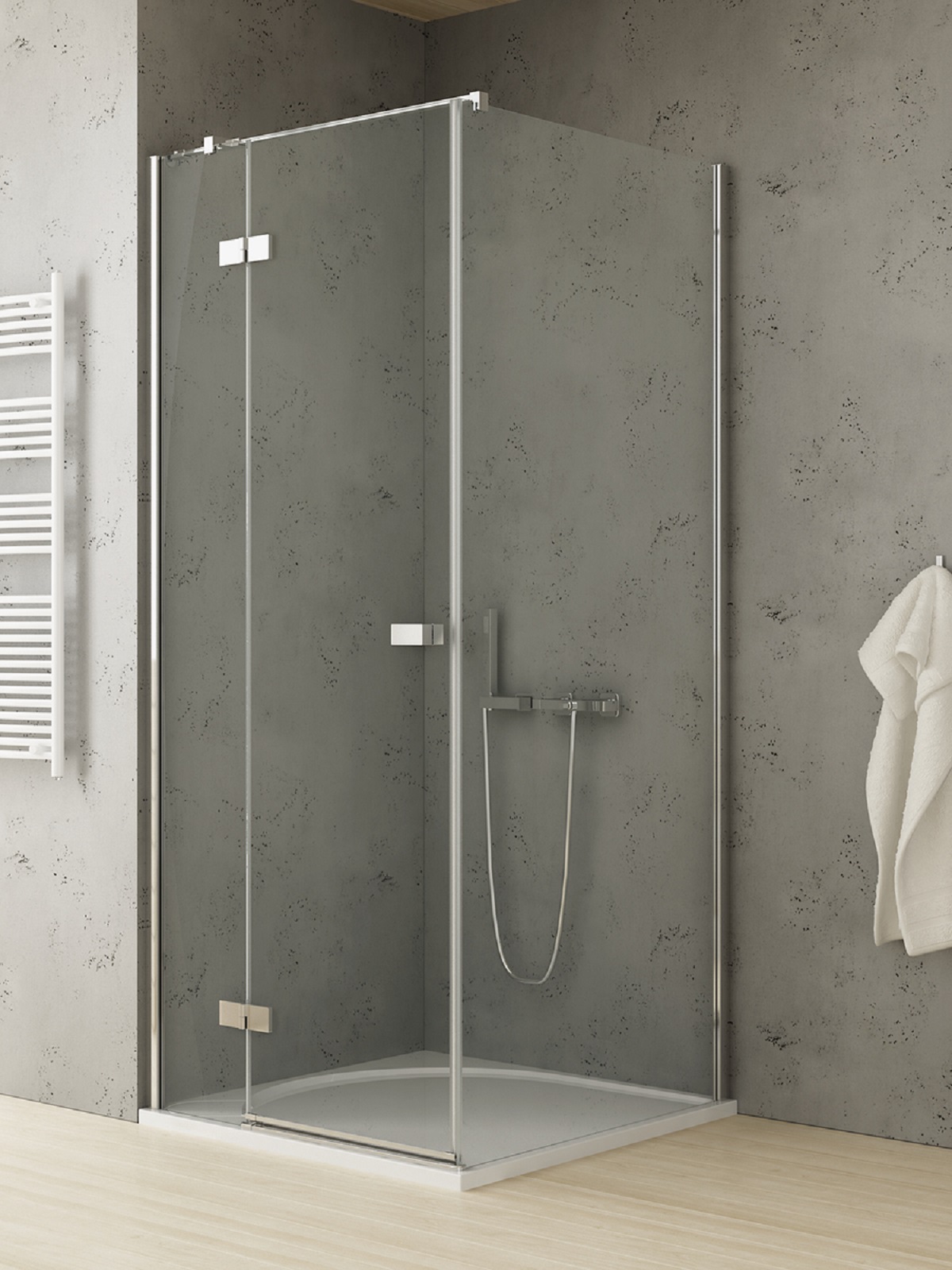 New Trendy Reflexa douchecabine 110x110 cm vierkant chroom glans/helder glas EXK-5146