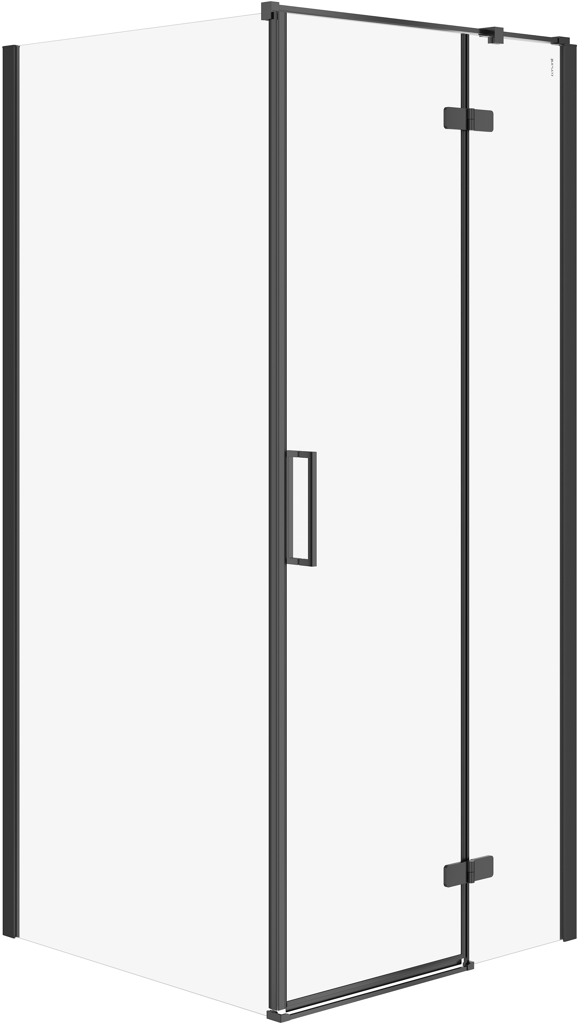 Cersanit City douchecabine 90x90 cm vierkant zwart mat/helder glas S584-103