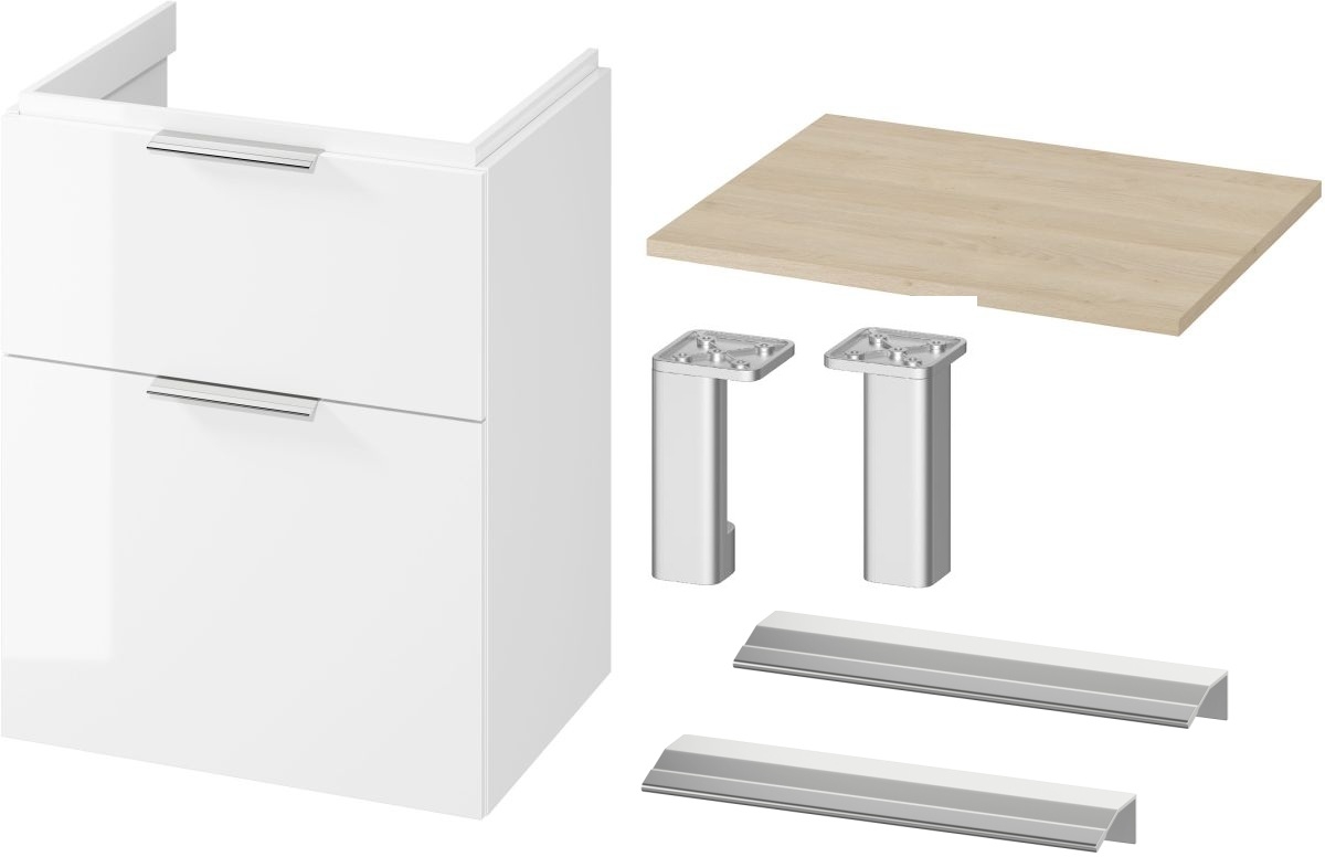 Set kast Cersanit City S584-017-DSM, badkamerblad Cersanit Moduo S590-022, S599-0162, S584-034