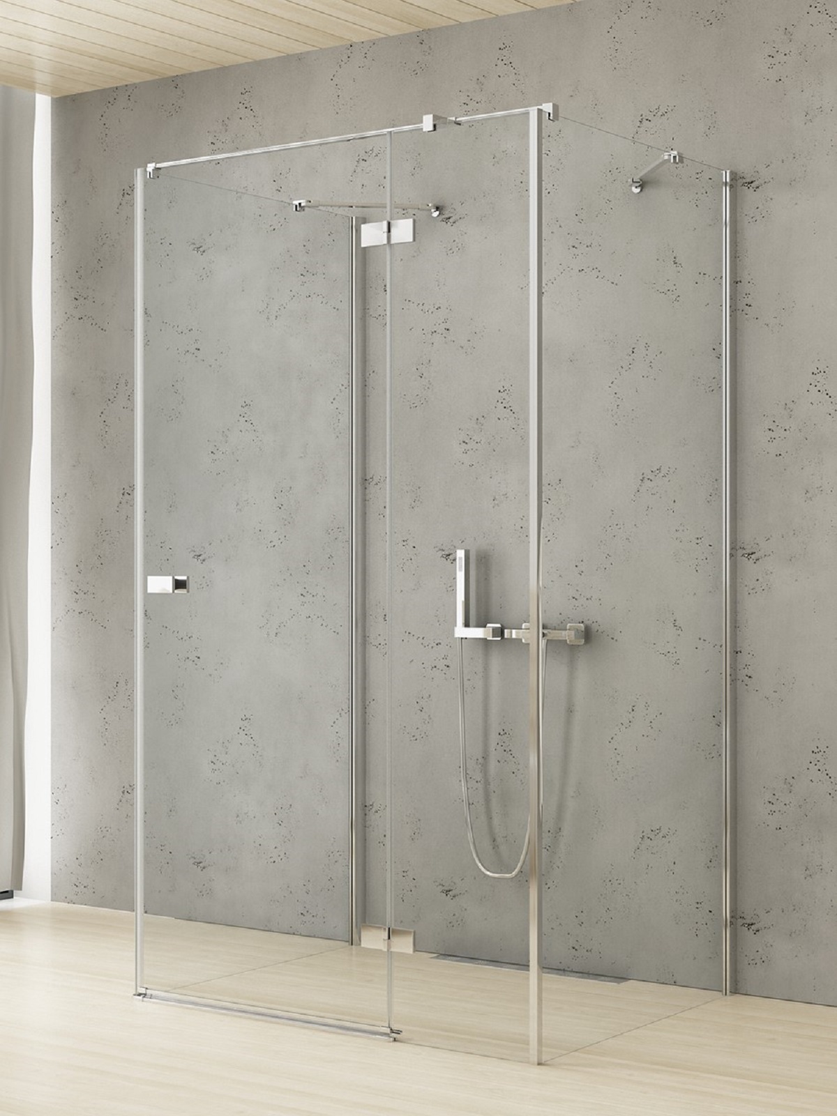New Trendy Reflexa douchecabine 100x80 cm rechthoekig chroom glans/helder glas EXK-5214