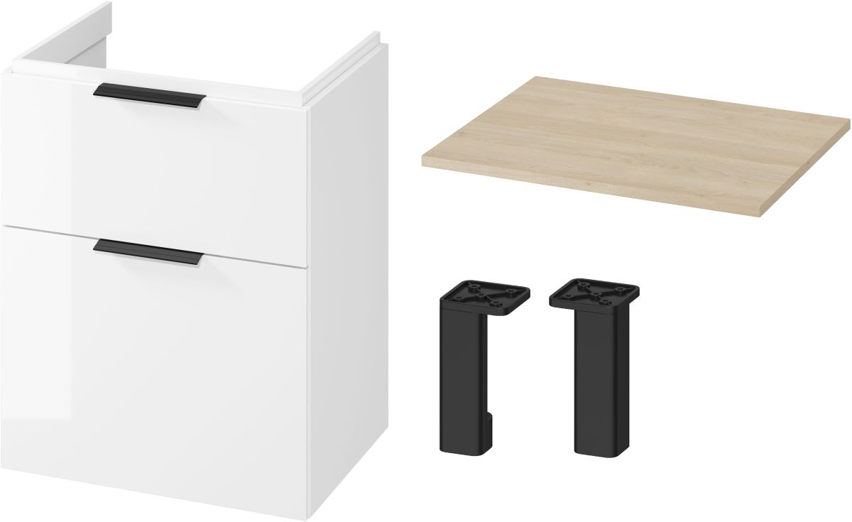 Set kast Cersanit City S584-017-DSM, badkamerblad Cersanit Moduo S590-022, S599-0163, S584-033