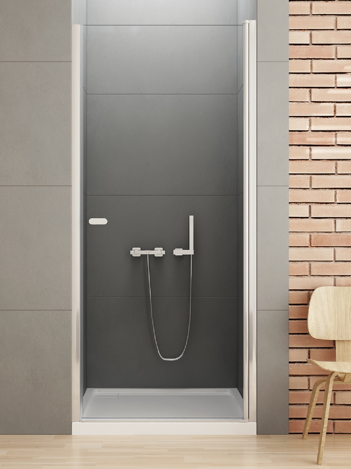 New Trendy New Soleo douchedeur 90 cm kantelbaar chroom glans/helder glas D-0121A